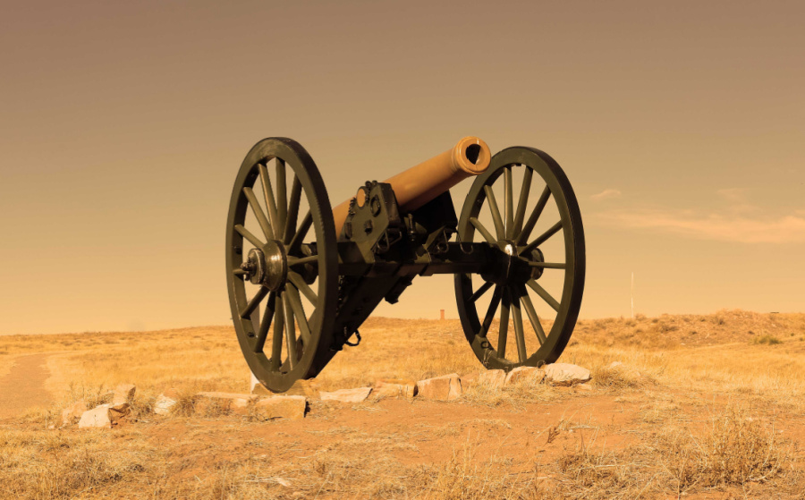a cannon sits on the ground to demonstrate why you might need to fire that client in freelancing
