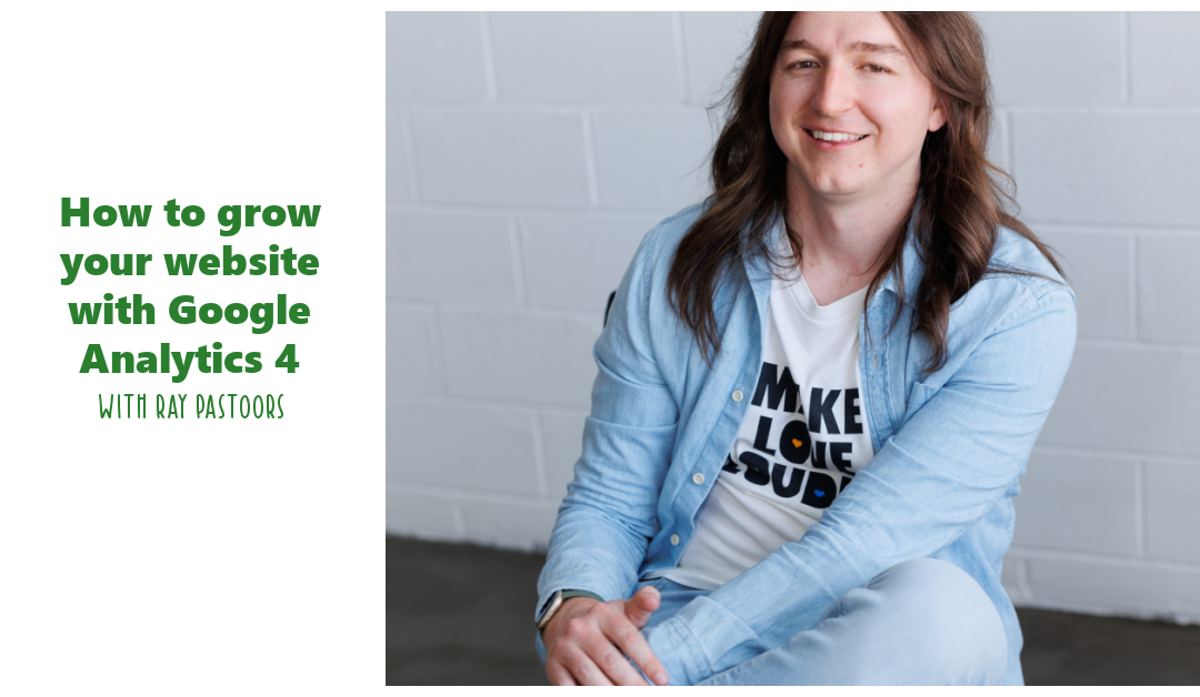 A long haired man smiles next to How to grow your website with Google Analytics 4