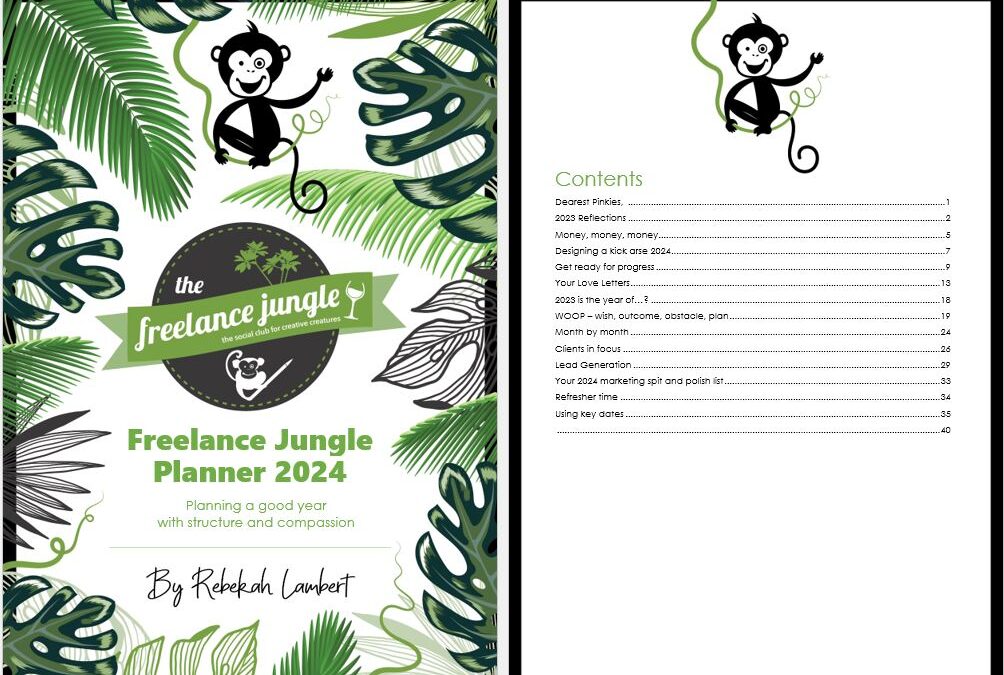 freelance jungle planner 2024 cover page and index
