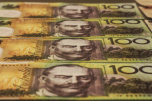 Australian one hundred dollar bills to signify inflation